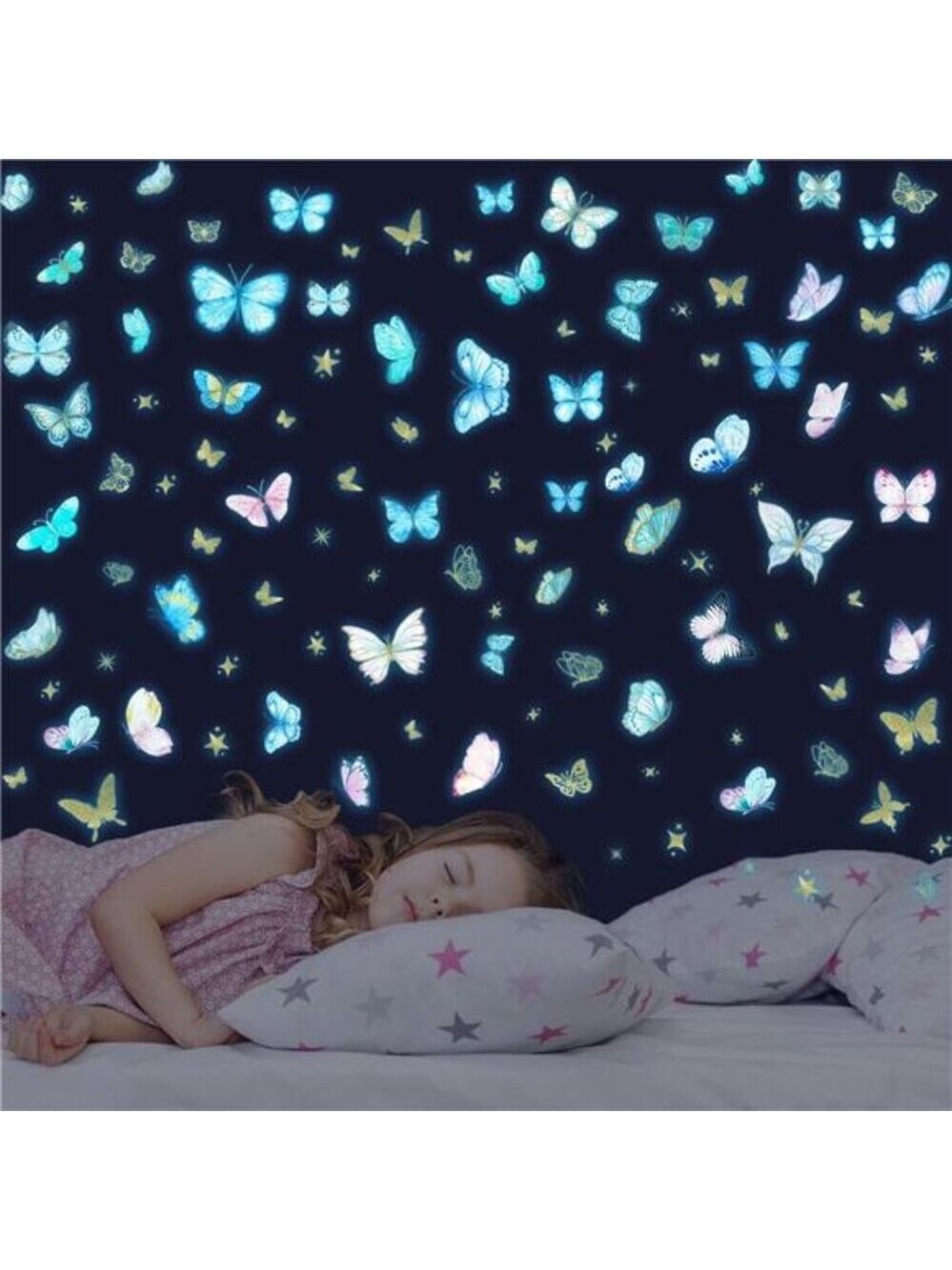 Glow in Dark Butterfly Wall Decals Removable Luminous Stickers Kids Bedroom Deco